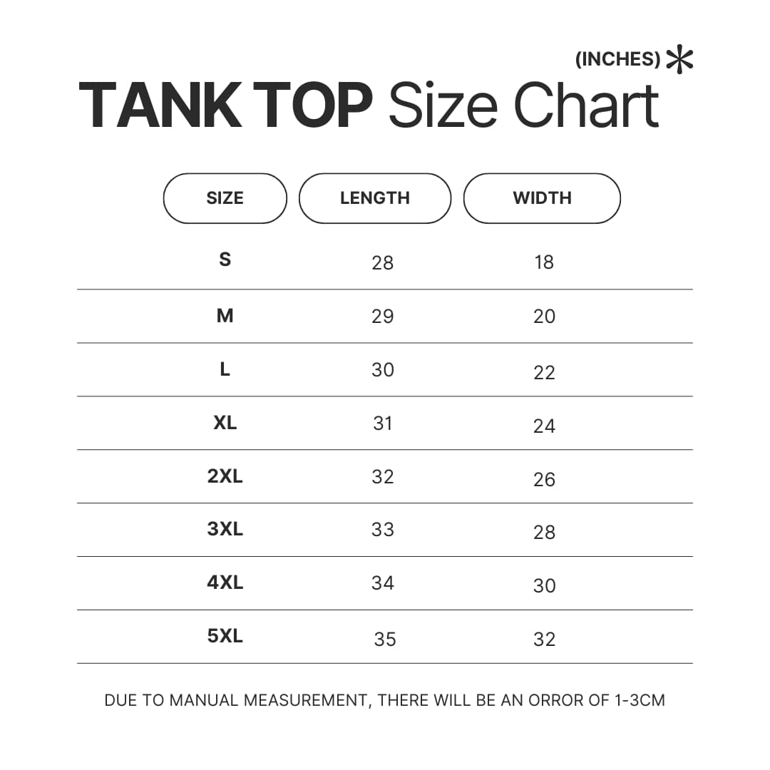 Tank Top Size Chart - Life Is Strange Merch