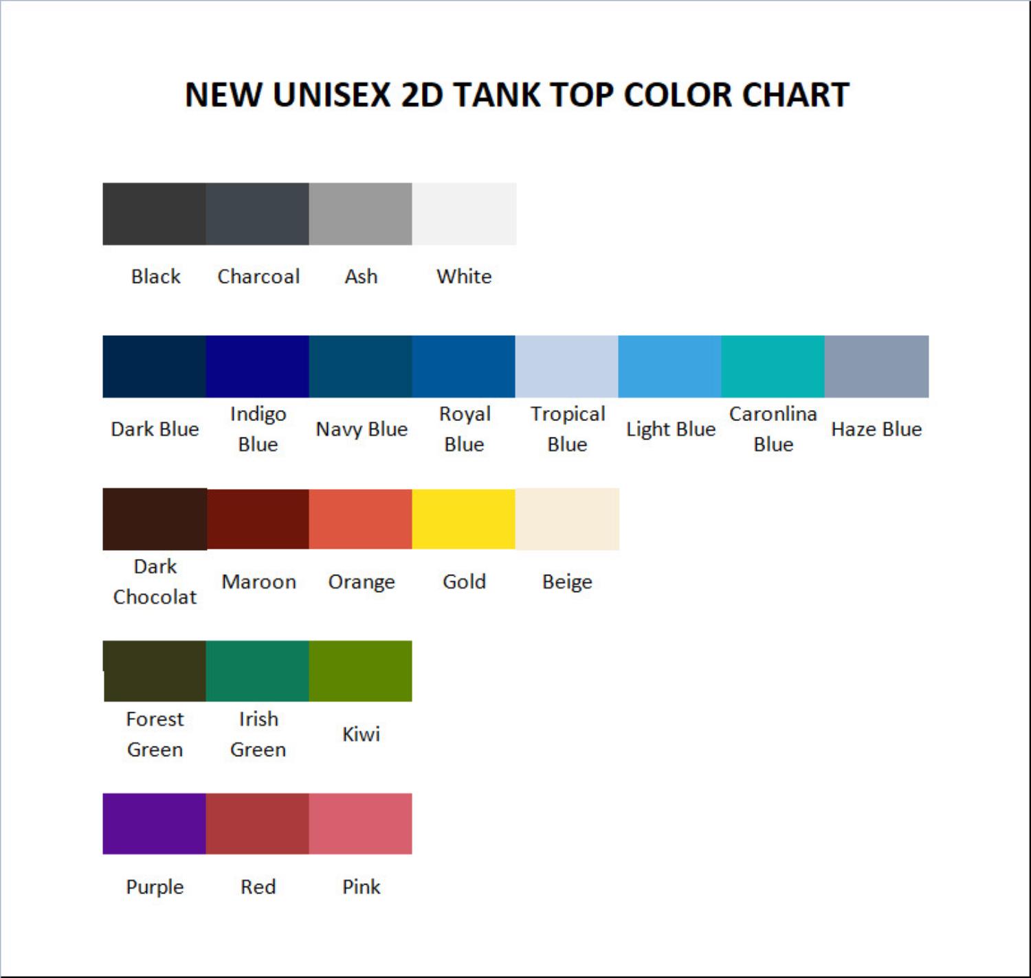 tank top color chart - Life Is Strange Merch